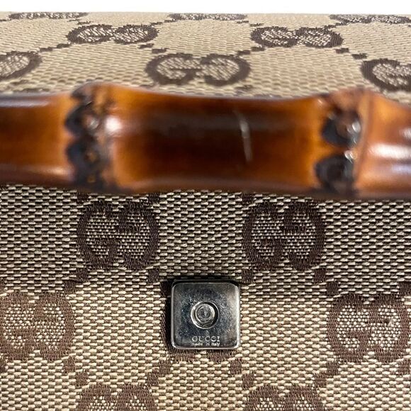 GUCCI GG Canvas Bamboo Bar Clutch/ Waist bag/ Sling Bag - Picture 6 of 13